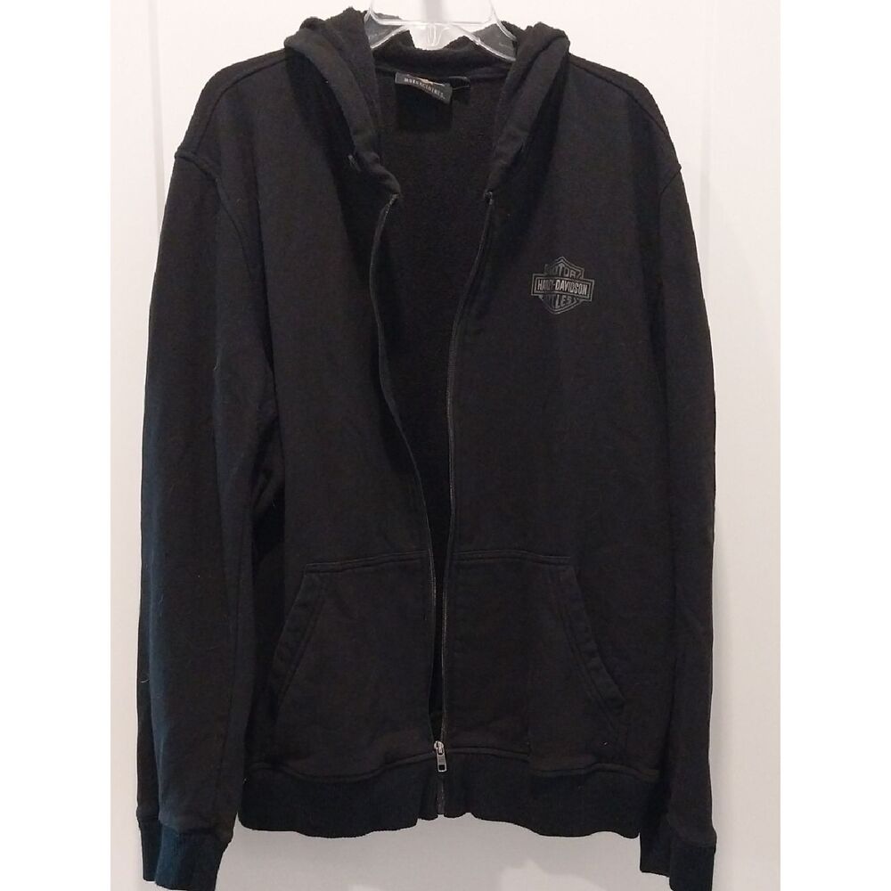 Harley-Davidson Black Full-Zip Hooded Sweatshirt..Size 2XL
